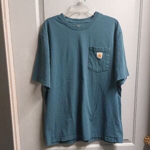 Carhartt Men's Teal Short Sleeve Pocket Tee Sz Lg